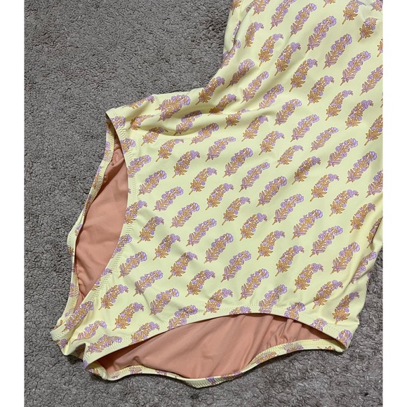 J.Crew x SZ Blockprints Size 12 Yellow One Piece Swimwear Swimsuit NEW - Picture 5 of 13